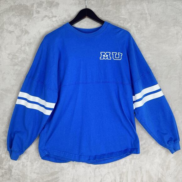 Monsters University Spirit Jersey Blue Long Sleeve Shirt Adult Size S Small - Picture 1 of 6